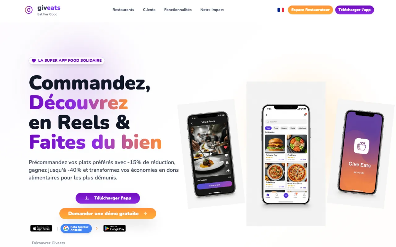 GivEats — super app food solidaire — capture 1