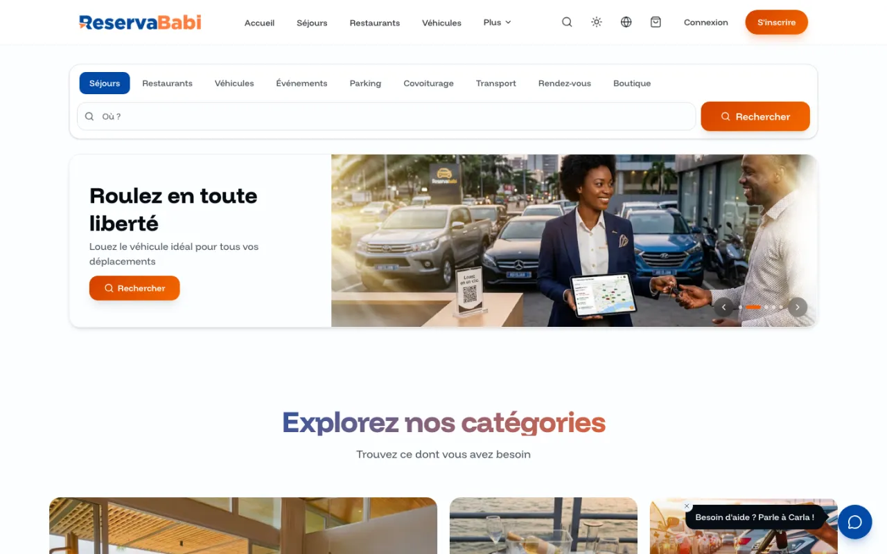 ReservaBabi — marketplace de réservation multi-services — capture 1