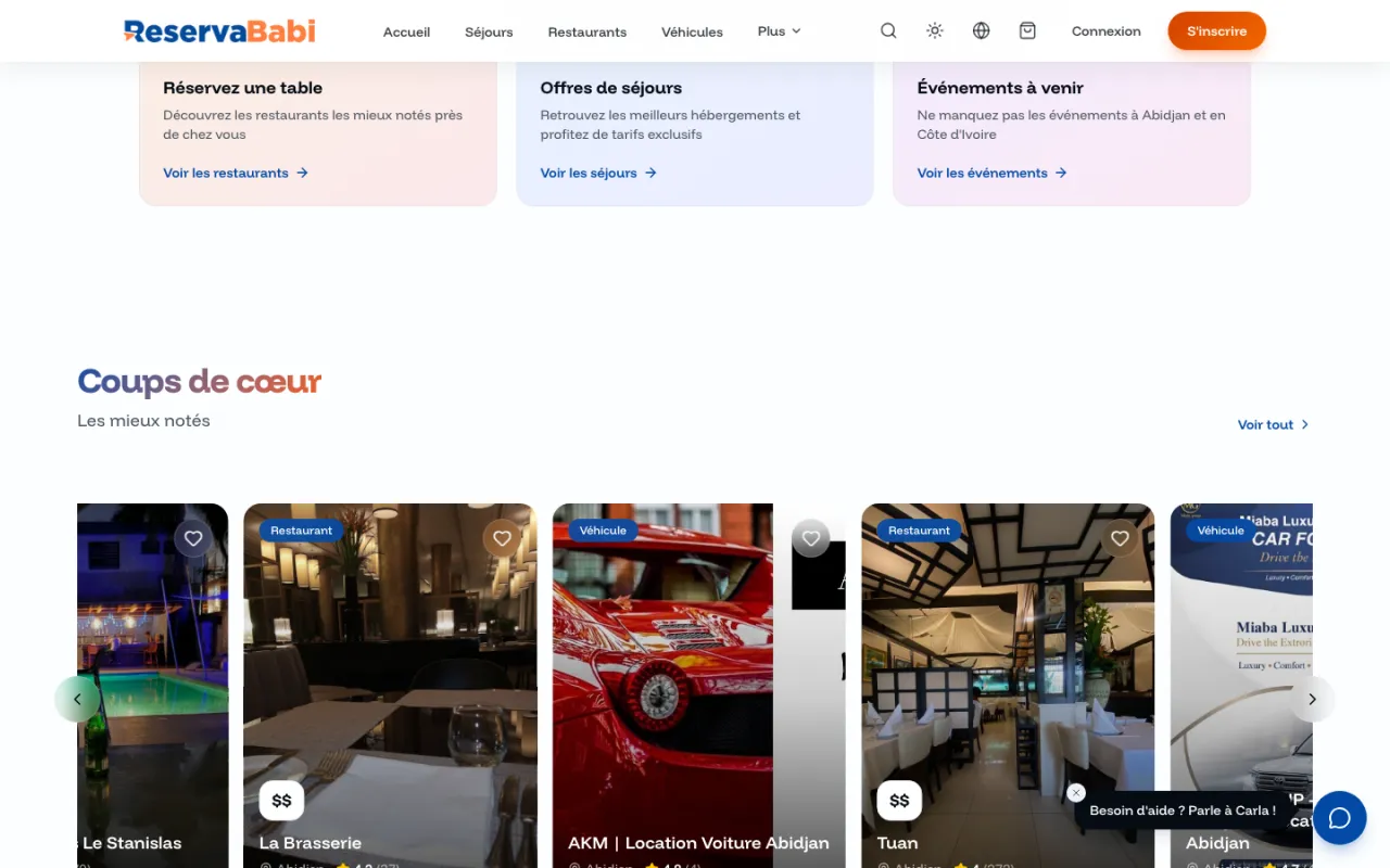 ReservaBabi — marketplace de réservation multi-services — capture 3