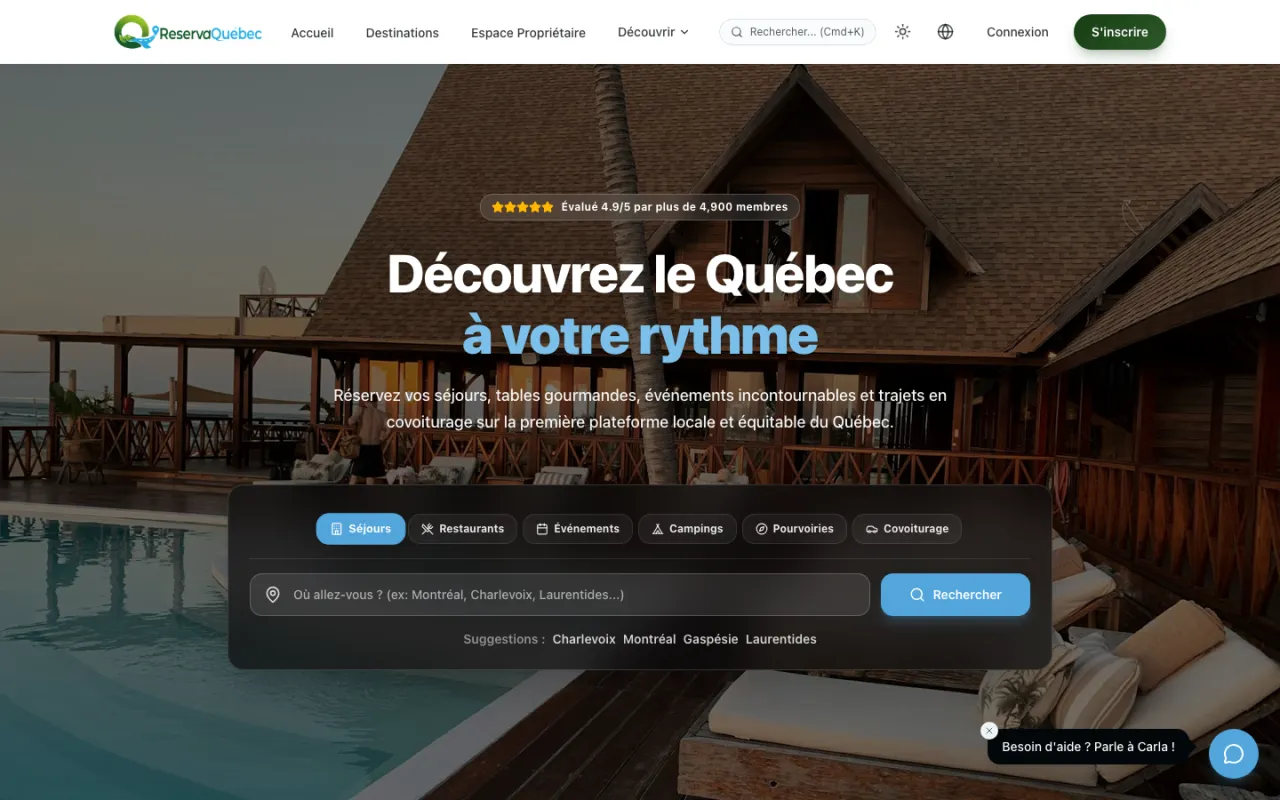 ReservaQuebec — ReservaBabi pour le Canada — capture 1